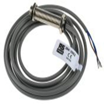 RS PRO,204-3962,漫反射光电传感器, 圆柱形, 可检测0.15 m, 2 m电缆连接, PNP NO输出, 红外 LED光源, 螺钉螺母