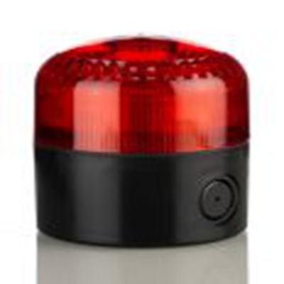 RS PRO,220-5021,声光报警器, 12 → 24 v电源, 1米外105dB, 最大105dB, IP65, 红色灯罩, 白色外壳