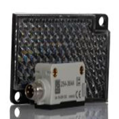 RS PRO,254-3644,透明瓶检测光电传感器, 块状, 可检测2 m, M8 连接器连接, PNP NONC输出, 蓝色 LED光源, 螺钉，支架