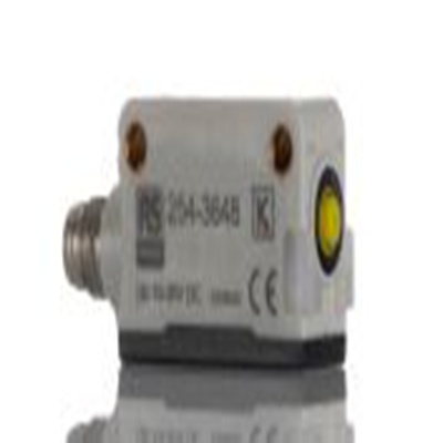 RS PRO,254-3648,光会聚反射光电传感器, 块状, 可检测5 cm, M8 连接器连接, PNP NONC输出, 红光光源, 螺钉，支架