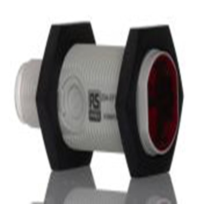 RS PRO,254-3717,背景抑制光电传感器, 圆柱形, 可检测0.1 m, M12 连接器连接, PNP NONC输出, 红光光源, 螺钉螺母