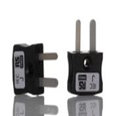 RS PRO,262-3102,微型热电偶连接器 插头, 用于热电偶, Φ4mm探头, 最高220°C, 黑色