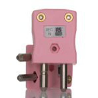 RS PRO,262-3165,标准热电偶连接器 插头, 用于热电偶, Φ6mm探头, 最高220°C, 粉红色