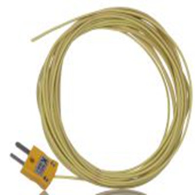 RS PRO,268-4472,K型密封式热电偶, 探头Φ7/0.2mm x 5m, 可测+260°C, 线长5m, 微型插头接端, PFA探头