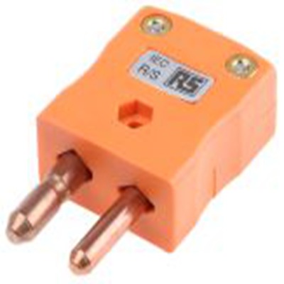 RS PRO,363-0058,标准热电偶连接器 插头, 用于R/S 型热电偶, Φ6mm探头, 最高220°C, 橙色