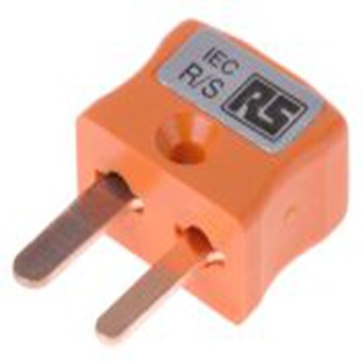 RS PRO,381-7508,微型热电偶连接器 插头, 用于R/S 型热电偶, Φ4mm探头, 最高220°C, 橙色