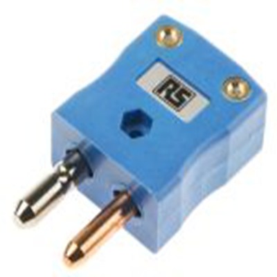 RS PRO,455-9635,标准热电偶连接器 插头, 用于T 型热电偶, Φ6mm探头, 最高220°C, 蓝色