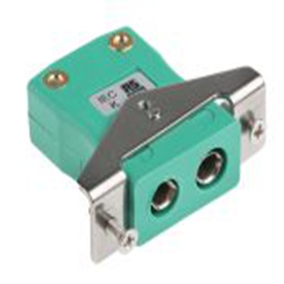 RS PRO,456-0102,标准热电偶连接器 插座, 用于K 型热电偶, 不锈钢支架安装, Φ6mm探头, 最高220°C, 绿色