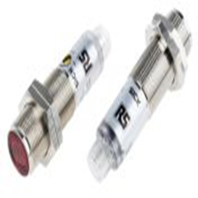 RS PRO,729-5126,对射型光电传感器, 圆柱形, 可检测28 m, M12 4 针连接器连接, NPN输出, LED光源, 法兰安装