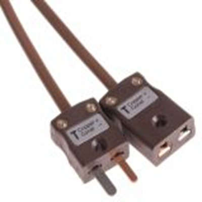 RS PRO,768-6604,T型热电偶补偿导线, PVC绝缘, 2m长, 最高+105°C, 无屏蔽, 扁平双绞线