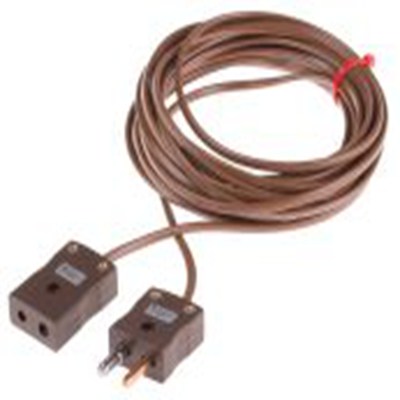 RS PRO,768-6642,T型热电偶补偿导线, PVC绝缘, 5m长, 最高+105°C, 无屏蔽, 扁平双绞线