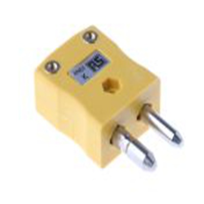 RS PRO,769-1293,标准热电偶连接器 插头, 用于K 型热电偶, Φ6mm探头, 最高220°C, 黄色