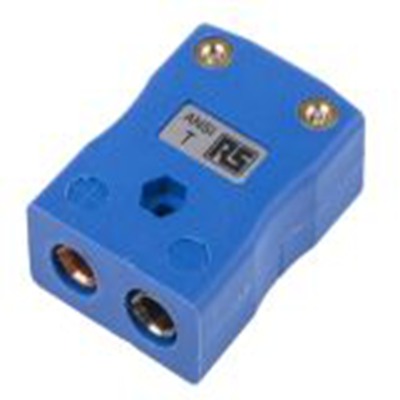 RS PRO,769-1325,标准热电偶连接器 插座, 用于T 型热电偶, Φ6mm探头, 最高220°C, 蓝色