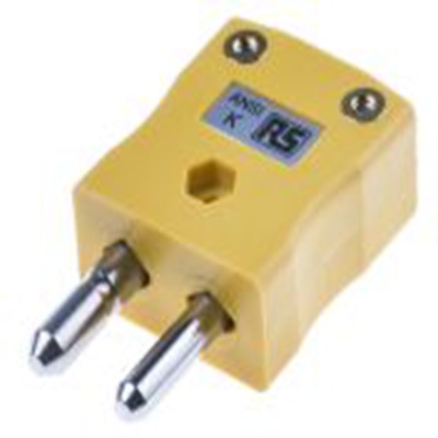 RS PRO,769-1335,标准热电偶连接器 插头, 用于K 型热电偶, Φ6mm探头, 最高220°C, 黄色