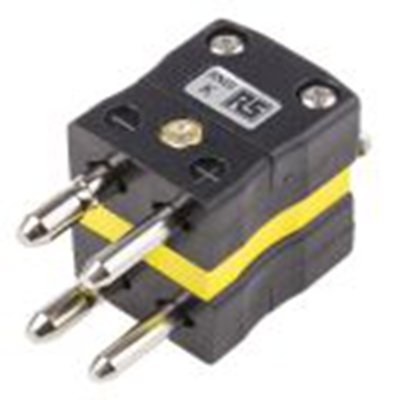 RS PRO,769-1454,标准双工热电偶插头连接器 插头, 用于K 型热电偶, Φ6mm探头, 最高220°C, 黄色