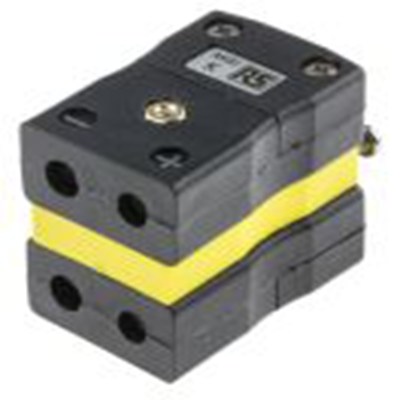 RS PRO,769-1470,标准双工热电偶插座连接器 插座, 用于K 型热电偶, Φ6mm探头, 最高220°C, 黄色