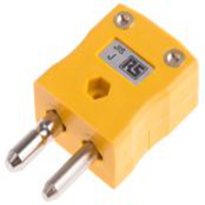 RS PRO,771-8929,标准热电偶连接器 插头, 用于J 型热电偶, Φ6mm探头, 最高220°C, 黄色