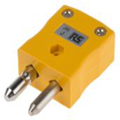 RS PRO,771-8963,标准热电偶连接器 插头, 用于J 型热电偶, Φ6mm探头, 最高220°C, 黄色