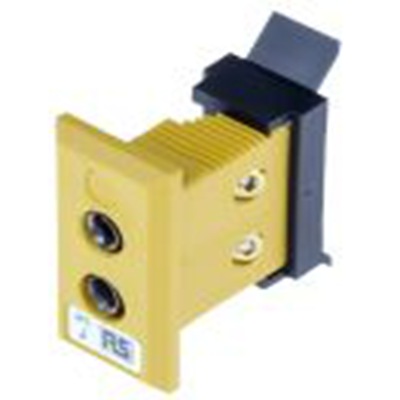 RS PRO,771-9001,标准热电偶面板 插座, 用于J 型热电偶, 尼龙夹安装, Φ6mm探头, 最高120°C, 黄色