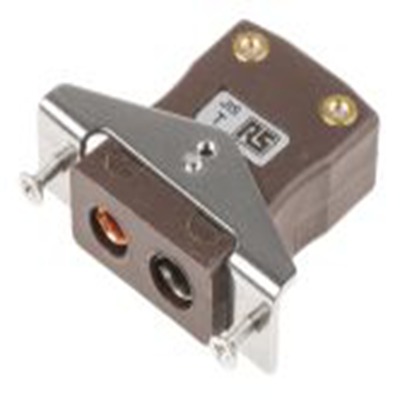 RS PRO,771-9051,标准热电偶连接器 插座, 用于T 型热电偶, 不锈钢支架安装, Φ6mm探头, 最高220°C, 棕色