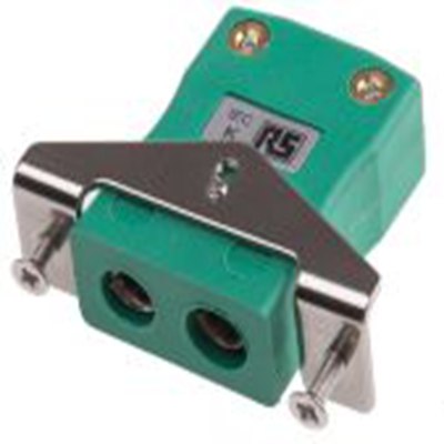 RS PRO,774-7315,标准热电偶连接器 插座, 用于K 型热电偶, 不锈钢支架安装, Φ6mm探头, 最高220°C, 绿色