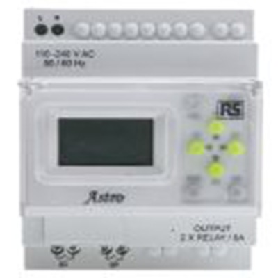RS PRO,896-6882,Astro Digital 天文计时器 定时开关 240 V 交流, 2通道, 螺钉端接, DPNO, 可设小时