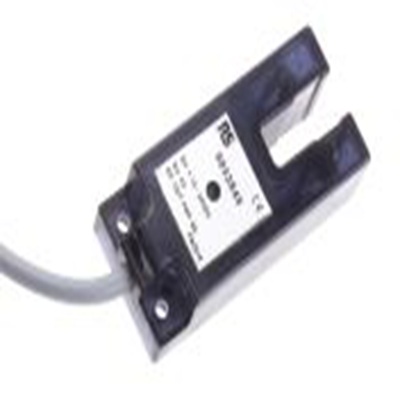 RS PRO,903-3945,对射型光电传感器, 槽型, 可检测7 mm, 2 m电缆连接, PNP NC输出, 红外 LED光源, 面板安装