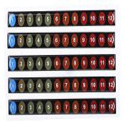 RS PRO,906-4612,温度标签指示器, 温度灵敏度1 °C至12 °C 可逆性, 12个指示级别