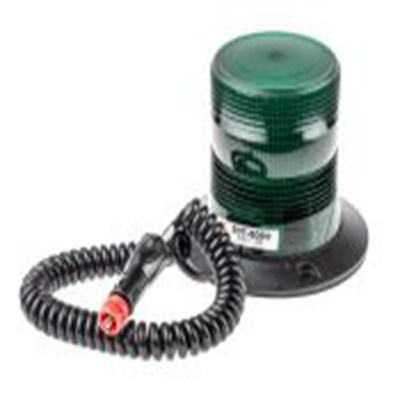 RS PRO,907-6009,闪光警示灯, 10 → 100 V 直流, 绿色透镜, 黑色外壳, Φ150mm底座, IP56