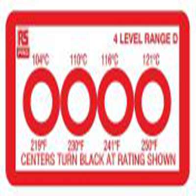 RS PRO,286-052,温度标签, 温度灵敏度104 °C至121 °C, 4个指示级别