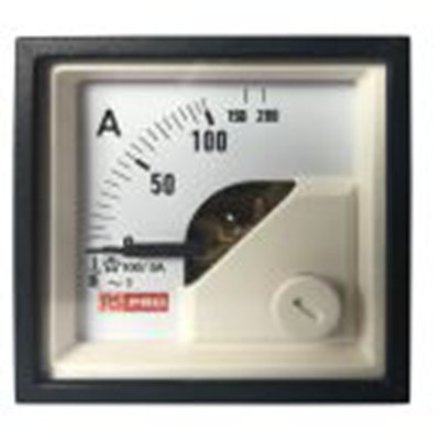 RS PRO,186-2420,交流 指针电流表 100 A, 1 %精度, 45 mm x 45 mm切面 动铁式