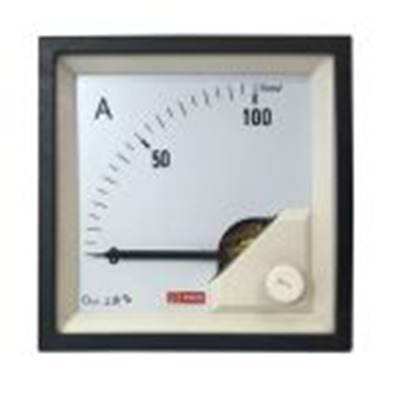 RS PRO,186-2492,直流 指针电流表 100 A, 1 %精度, 68 mm x 68 mm切面 动圈