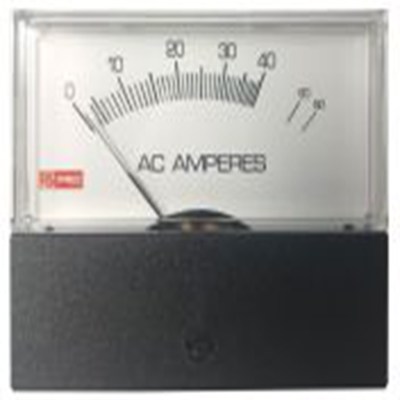 RS PRO,186-2517,交流 指针电流表, ±1.5 %精度, 74 mm x 76 mm切面 高扭矩枢轴与宝石轴承移动线圈及移动铁心