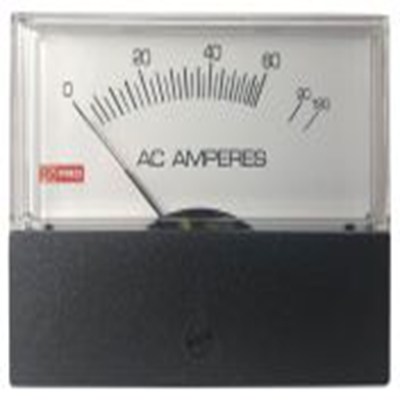 RS PRO,186-2518,交流 指针电流表 60 A, ±1.5 %精度, 74 mm x 76 mm切面 高扭矩枢轴与宝石轴承移动线圈及移动铁心