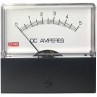 RS PRO,186-2528,直流 指针电流表 50 A, ±1.5 %精度, 74 mm x 76 mm切面 高扭矩枢轴与宝石轴承移动线圈及移动铁心