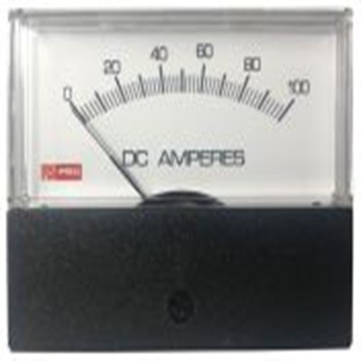 RS PRO,186-2531,直流 指针电流表 50 A, ±1.5 %精度, 74 mm x 76 mm切面 高扭矩枢轴与宝石轴承移动线圈及移动铁心