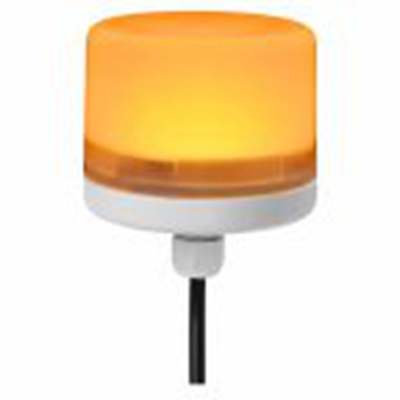 RS PRO,199-9732,常亮LED警示灯, 24 V 直流, 琥珀色透镜, 白色外壳, Φ70mm底座, 73mm, IP66