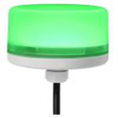 RS PRO,199-9734,常亮LED警示灯, 24 V 直流, 绿色透镜, 白色外壳, Φ70mm底座, 73mm, IP66