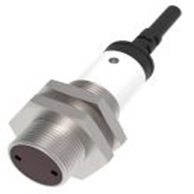 RS PRO,204-3998,对射型光电传感器, 圆柱形, 可检测20 m, 2 m电缆连接, NPN NO+NC输出, 红外 LED光源, 螺钉螺母