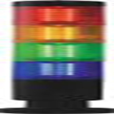 RS PRO,220-5037,LED多层警示灯, 4个发光元件, 24 V电源, Φ45mm底座, 165mm高, IP65