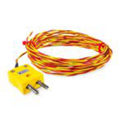 RS PRO,231-8492,K型外露结点热电偶, 探头Φ1/0.711mm x 2m, 可测+700°C, 线长2m, 标准插头接端, 玻璃纤维探头