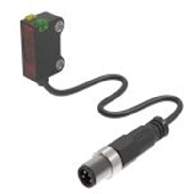 RS PRO,254-3726,逆反射光电传感器, 圆柱形, 可检测25 cm, 20 厘米 PVC 电缆 + M8 3 针连接器连接, NPN NC输出, 红光光源