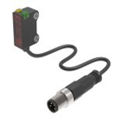 RS PRO,254-3727,逆反射光电传感器, 圆柱形, 可检测25 cm, 20 厘米 PVC 电缆 + M8 3 针连接器连接, PNP NO输出, 红光光源