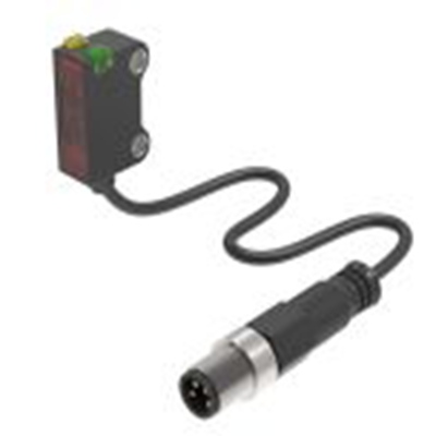 RS PRO,254-3731,逆反射光电传感器, 圆柱形, 可检测10 cm, 20 厘米 PVC 电缆 + M8 3 针连接器连接, PNP NC输出, 红光光源