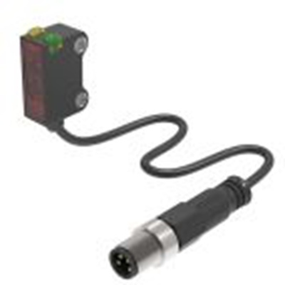 RS PRO,254-3733,逆反射光电传感器, 圆柱形, 可检测10 cm, 20 厘米 PVC 电缆 + M8 3 针连接器连接, PNP NO输出, 红光光源