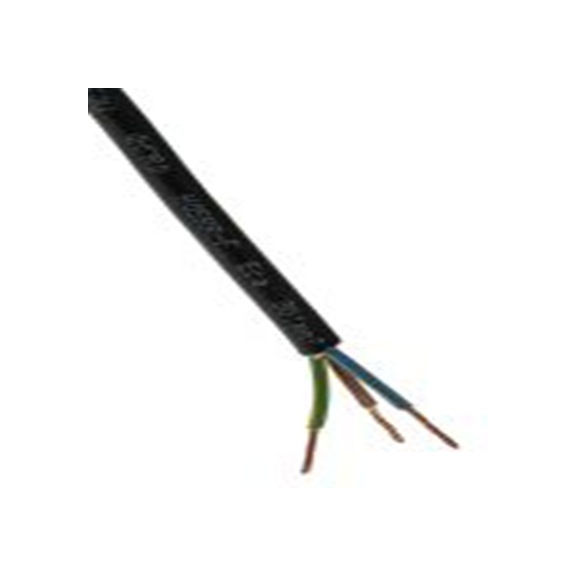RS PRO,536-243,三芯, 50 m长 电源电缆, 300 V, 500 V, 黑色 橡胶护套 60 °C, H05-RRF, H05RR-F系列