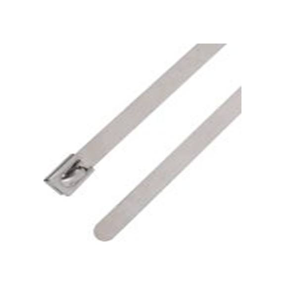 RS PRO,123-5035,不锈钢 电缆扎带, 滚珠, 无卤素, 银色, 360 mm长x7.9 mm宽, 114kg拉伸强度