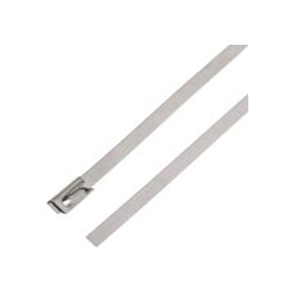 RS PRO,123-5037,不锈钢 电缆扎带, 滚珠, 无卤素, 银色, 360 mm长x4.6 mm宽, 79kg拉伸强度