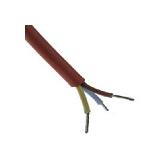 RS PRO,136-8187,RS PRO 三芯电力电缆, 1.5 mm², 300 V，500 V, 棕色/红色聚硅酮护套