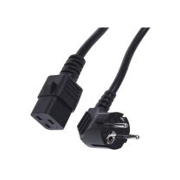 RS PRO,311-9321,2 m 电源线, 250 V, IEC C19转CEE 7/7，插座 聚氯乙烯, 黑色, 符合CEE7/7, EN 60320, IEC 320, SAA标准
